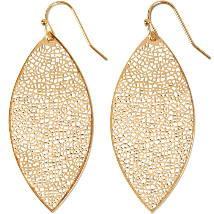 Gold Leaf Earrings for Women - Gold Dangle Earrings for Women Gold Drop Earrings for Women Gold Boho Earrings Big Earrings for Women Gold-Tone Filigree Earrings Dangly Large Earrings for Women